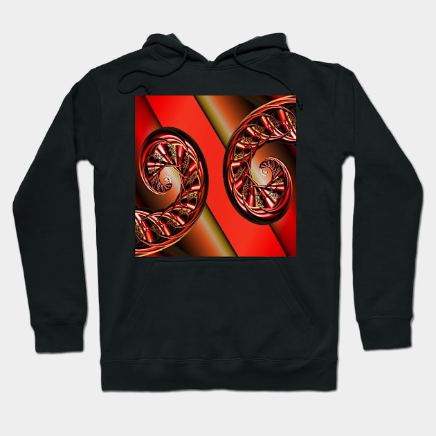 red and gold spiral Hoodie by mister-john